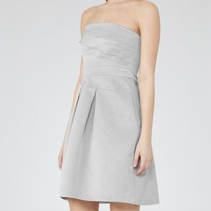 NEW REISS strapless silver grey dress with pockets